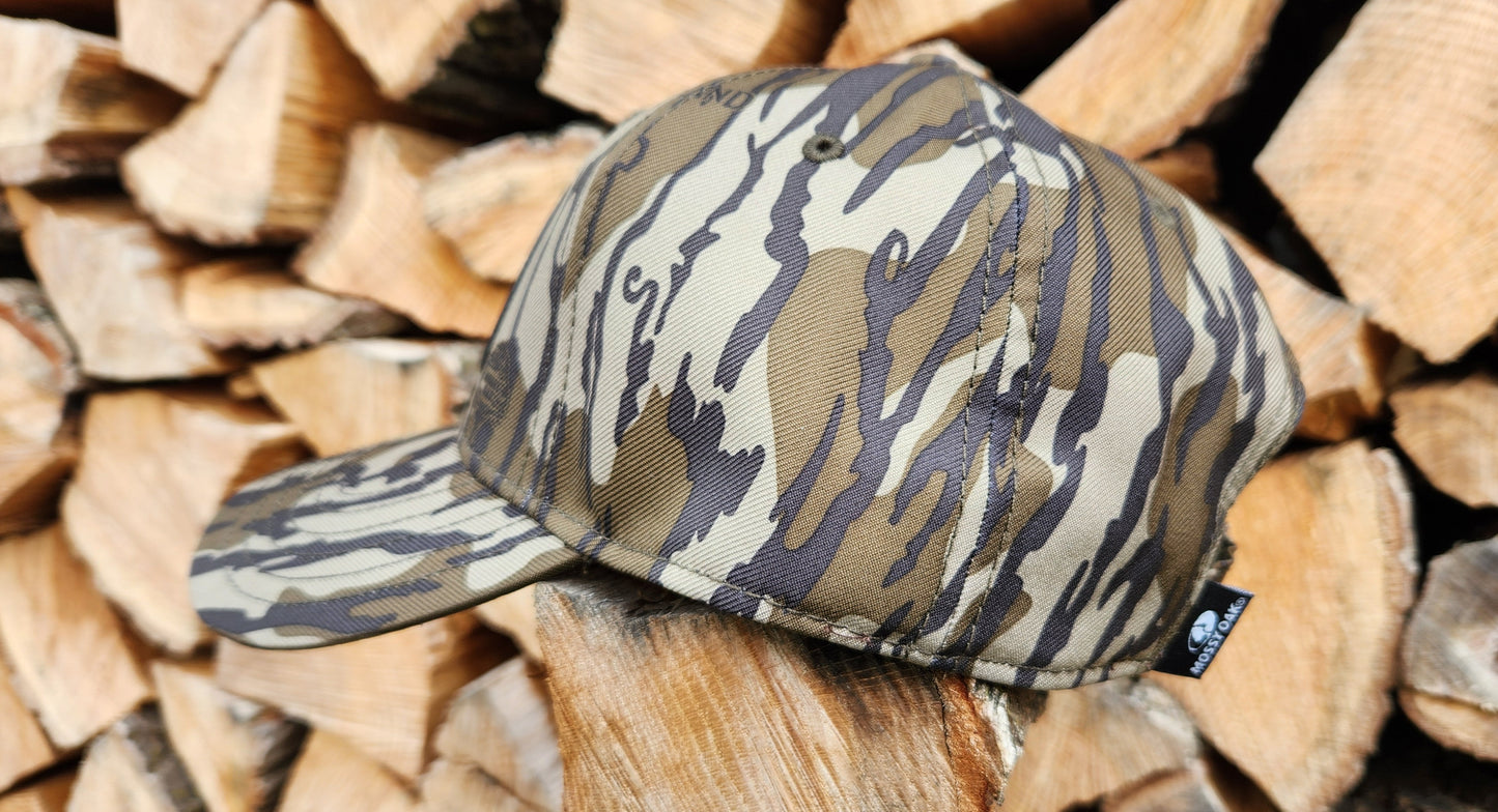 Versa Outdoors Logo Cap in Mossy Oak Bottomland Camo (MESH and SOLID panel designs)
