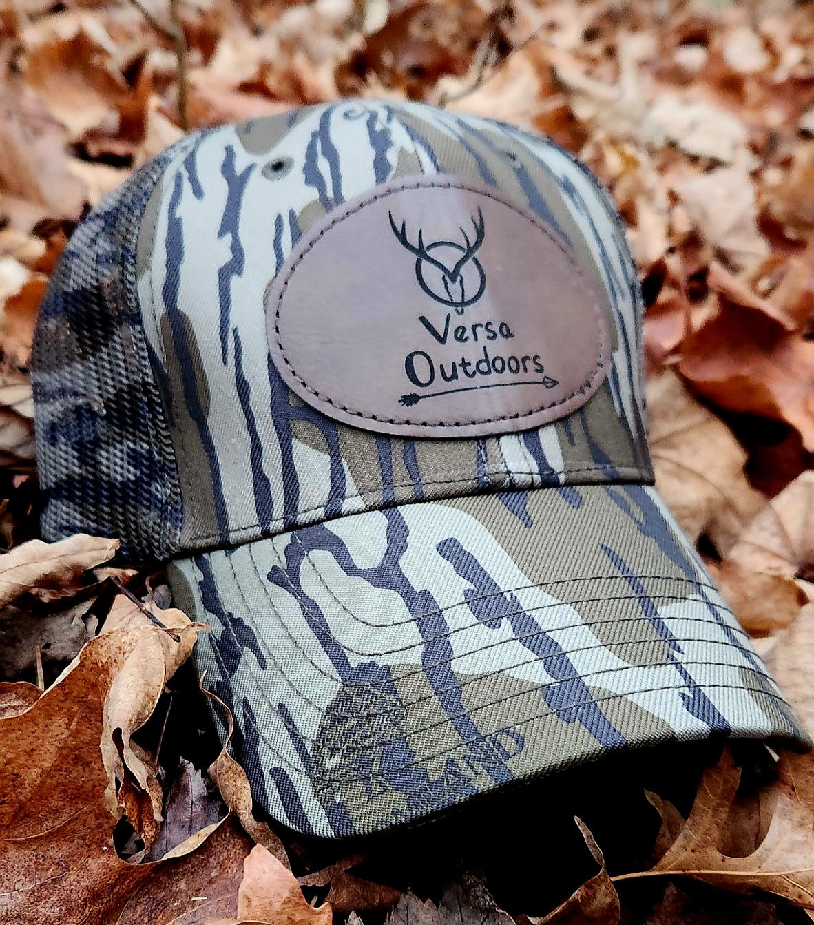 Versa Outdoors Logo Cap in Mossy Oak Bottomland Camo (MESH and SOLID p ...